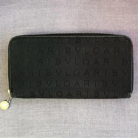 BVLGARI Handbags - Bulgari Zip Around Long Wallet Canvas Black